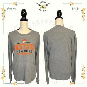 Pro Edge OSU Go Pokes Oklahoma Gray Long Sleeve Woman's Shirt Size Large